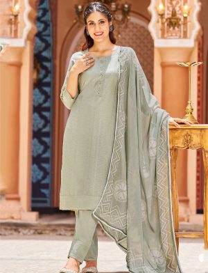 embroidered cotton silk suit