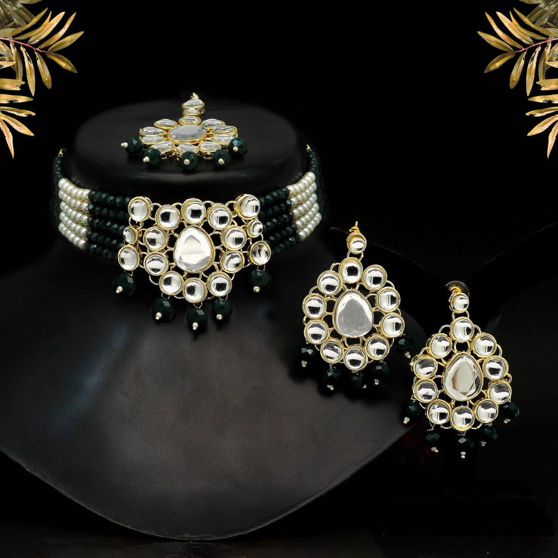 Dark Green NECKLACE-SETS