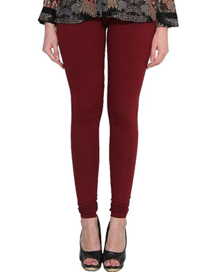 Free Size Stretchable Chudidar Leggings - Maroon