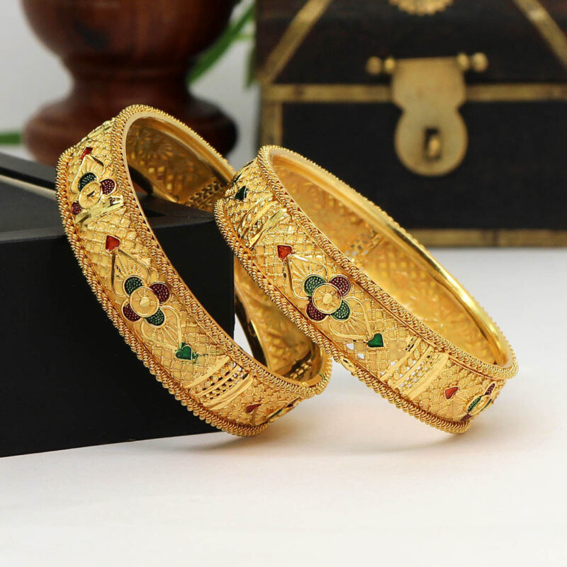 Gold Color 1 Pair Bangle