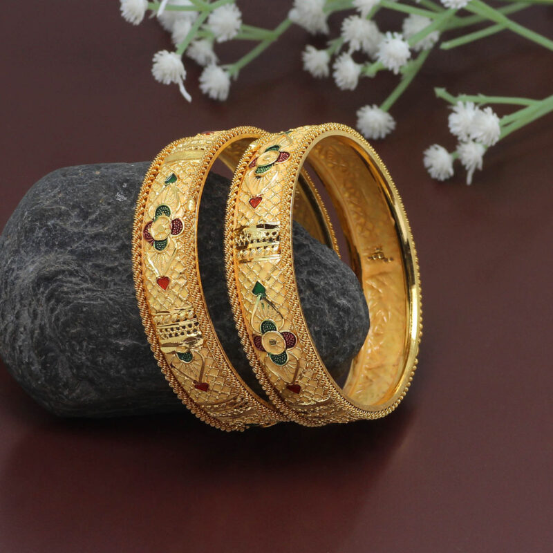 Gold Color 1 Pair Bangle