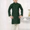 green cotton kurta pajama kids