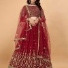Maroon georgette lehenga choli