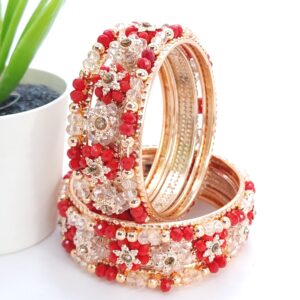 Red and golden bangles set