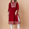 maroon nayra kurti women