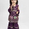 embroidered purple georgette gharara suit