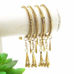 Golden stone bangles set