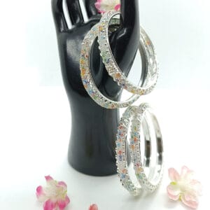 Silver Multi Colour Bangles Set
