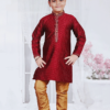 maroon embroidered kurta pajama boys
