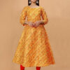 embroidered yellow anarkali kurti woman