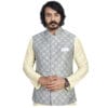 Pattern Grey Nehru Jacket