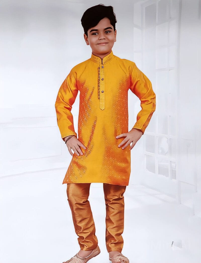 Printed Kurta Pajama – Yellow