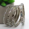 Silver Oxidised Bangles Set
