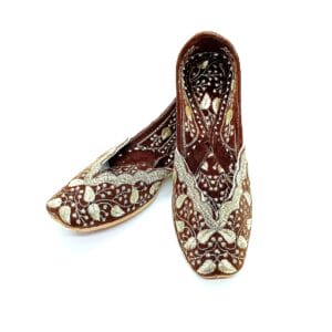Brown Punjabi Cutwork Jutti