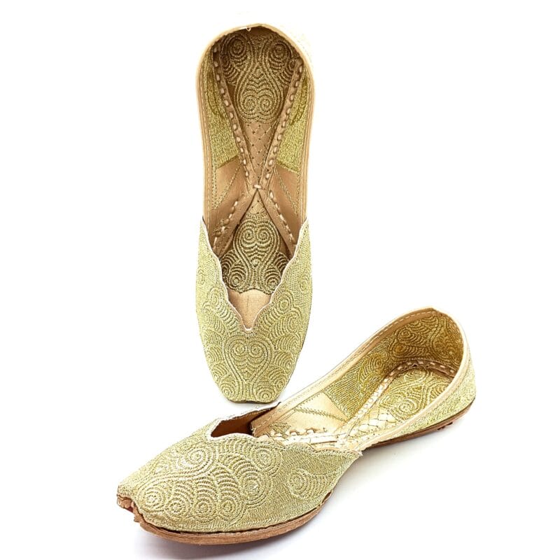 Pakistani Punjabi Cutwork Jutti-Golden
