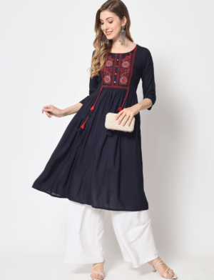 rayon anarkali kurti women