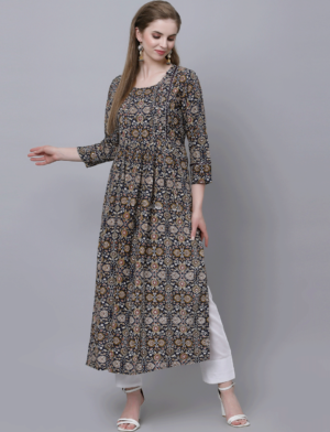 rayon printed nayra kurti women