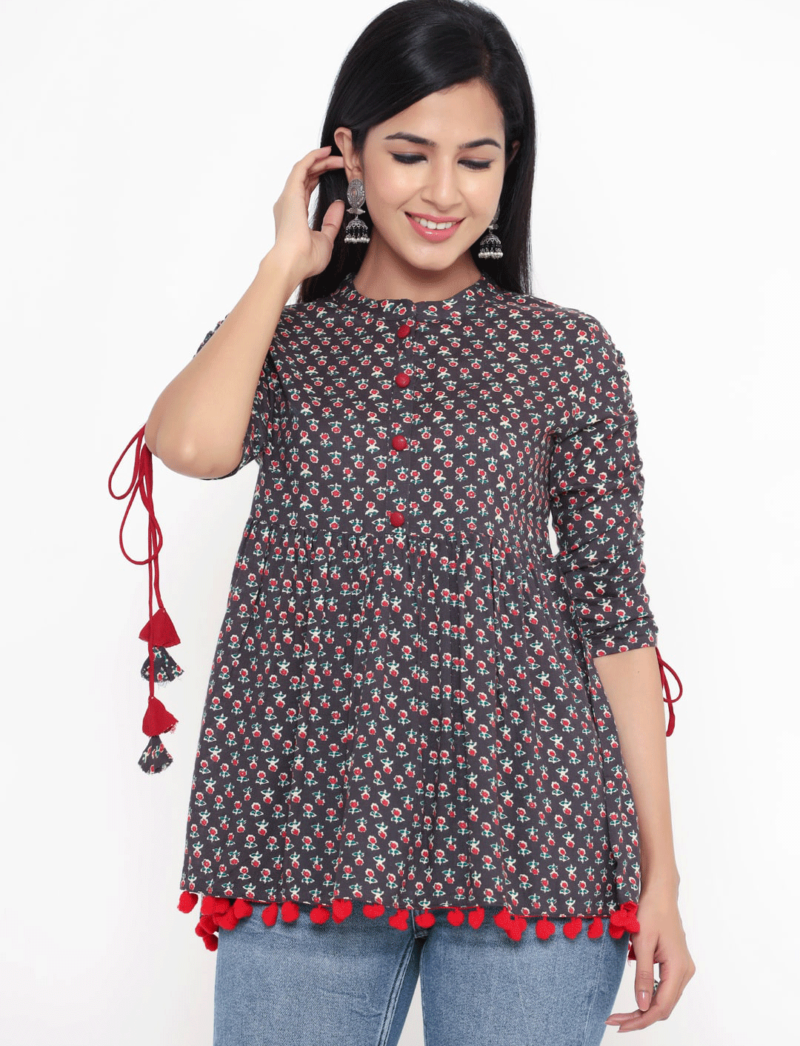 rayon flared short top women