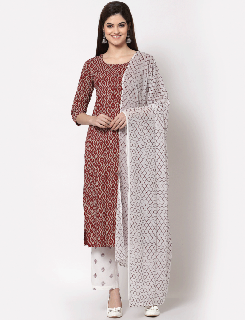 cotton printed kurti set