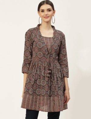 cotton flared short kurti