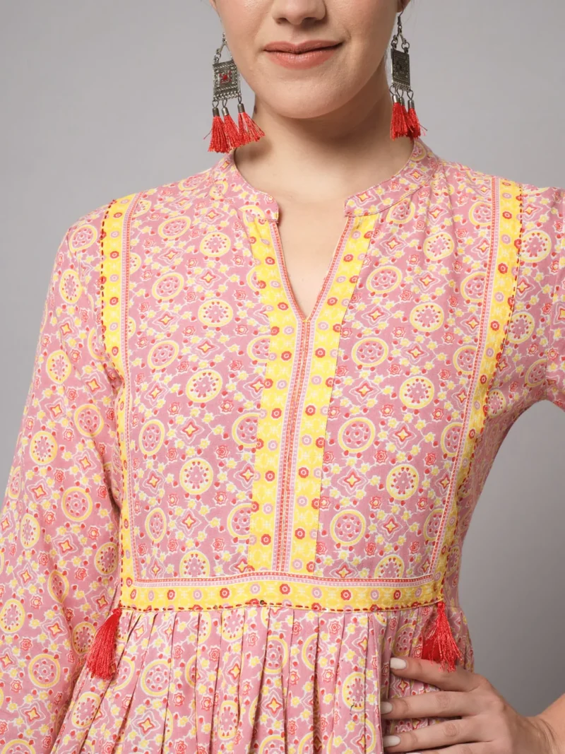 Pink Flared Short Kurrta 3