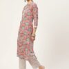 Peach Printed Kurta With Palazzo 4