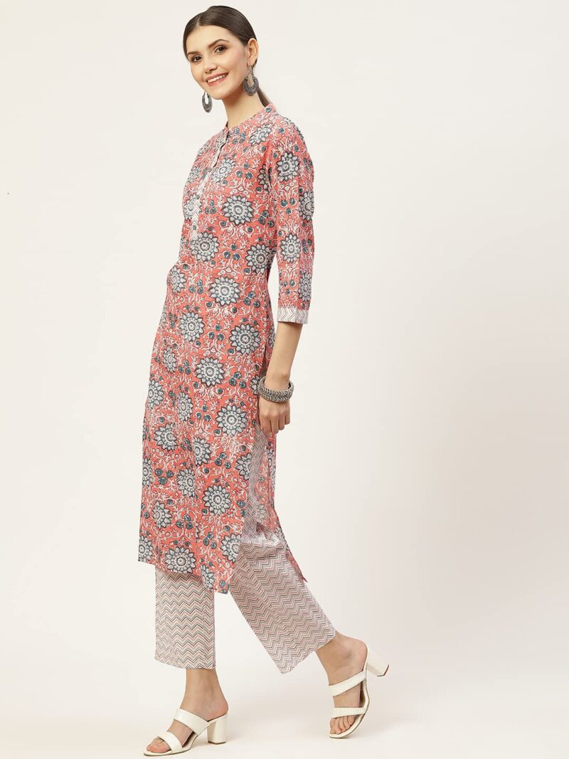 Peach Printed Kurta With Palazzo 4