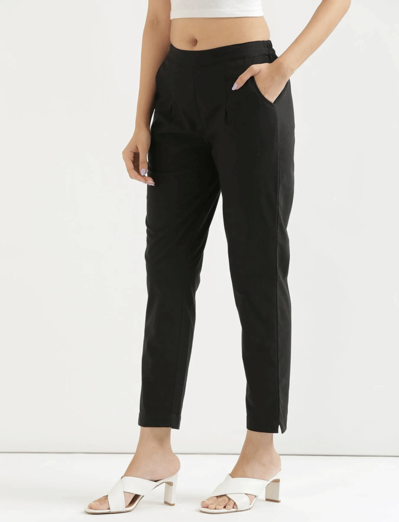 Black Straight Pant Womens