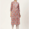 printed peach kurti set women