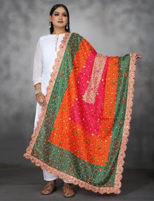 Indian Multi Colour Phulkari Dupatta