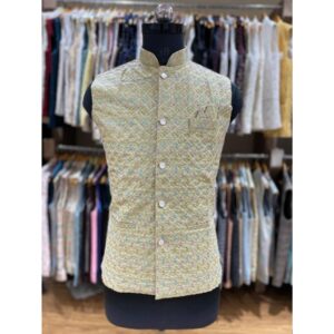 Mens Embroidered Nehru Jacket
