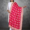 Pink Mirror-work Phulkari Dupatta