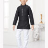 Black Chikankari Kurta Pajama Boys - IndiFeels Australia.