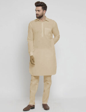 Cream Punjabi kurta pajama