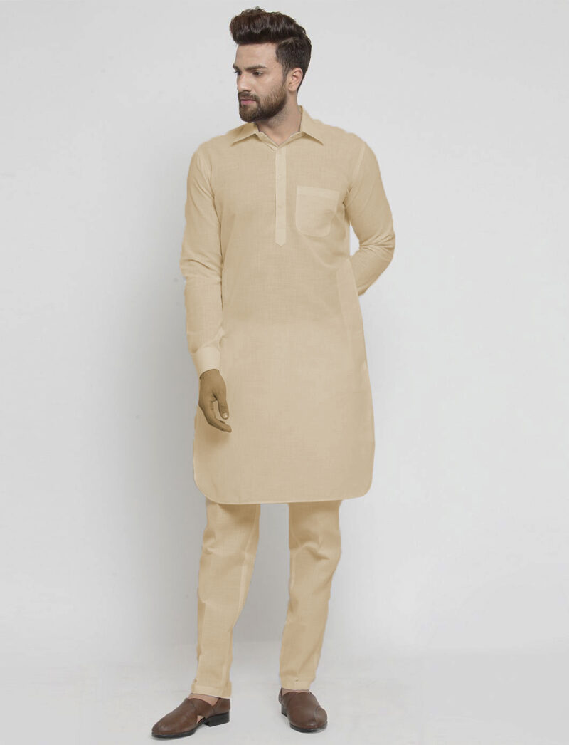 Cream Punjabi kurta pajama