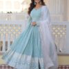 sky blue anarkali kurti