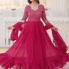 Pink Embroidered Anarkali Kurti