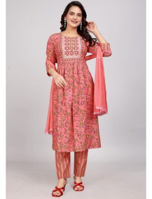 Floral printed cotton Kurti Set