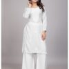 White Lucknowi Women Kurta Set