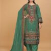 green Embroidered georgette Suit women