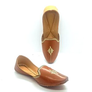 Tan Embriodery Punjabi Jutti