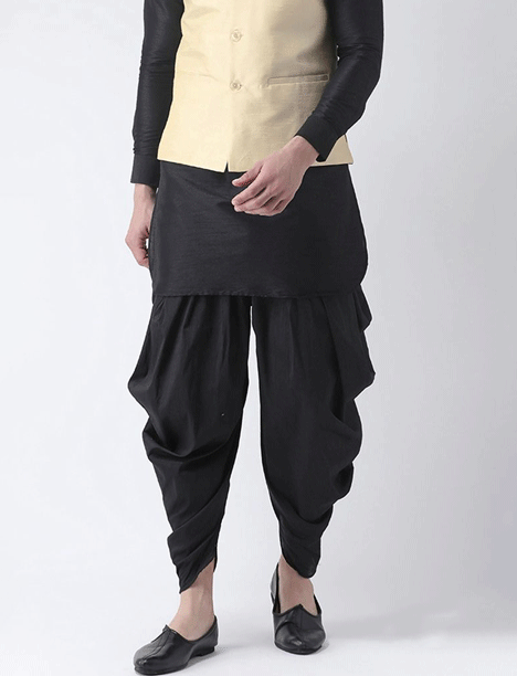 Black Cotton Dhoti Pant