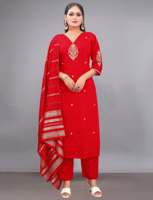 Viscose Rayon Red Suit