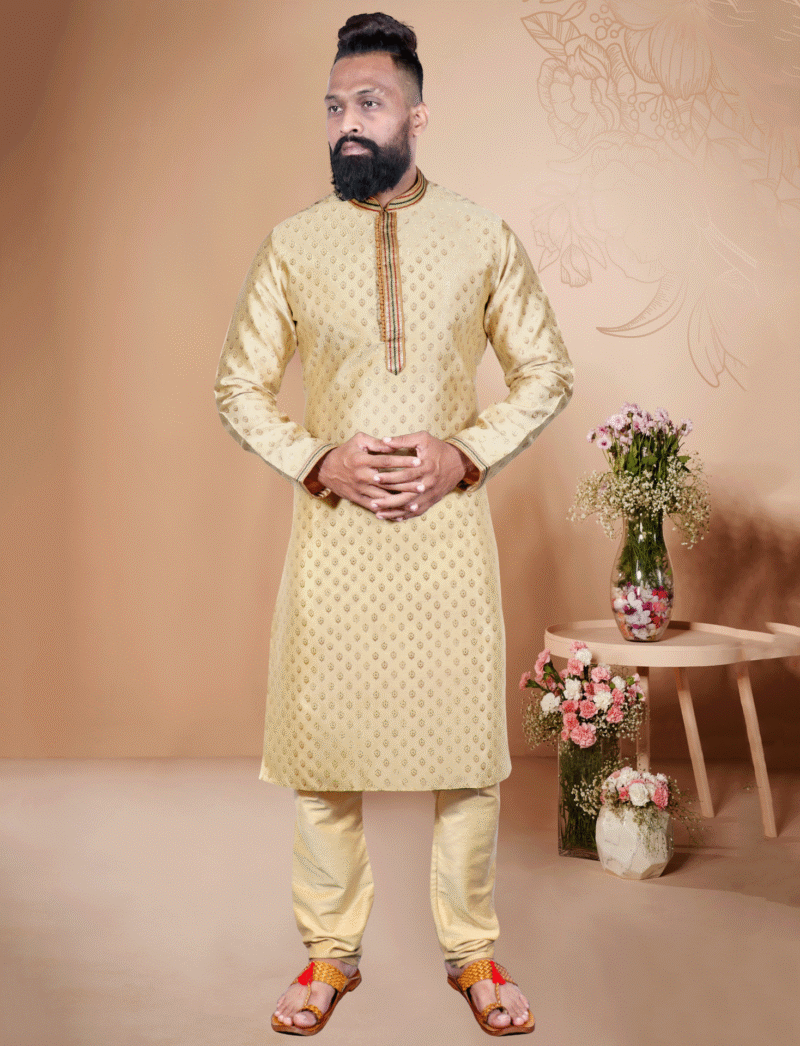 Cotton Silk Embroidered Kurta