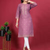 Lavender Rayon Kurti Women