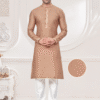 Beige Jacquard Kurta Pajama