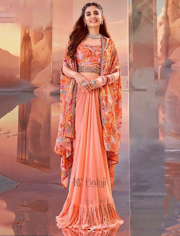 Georgette Indo Western Set