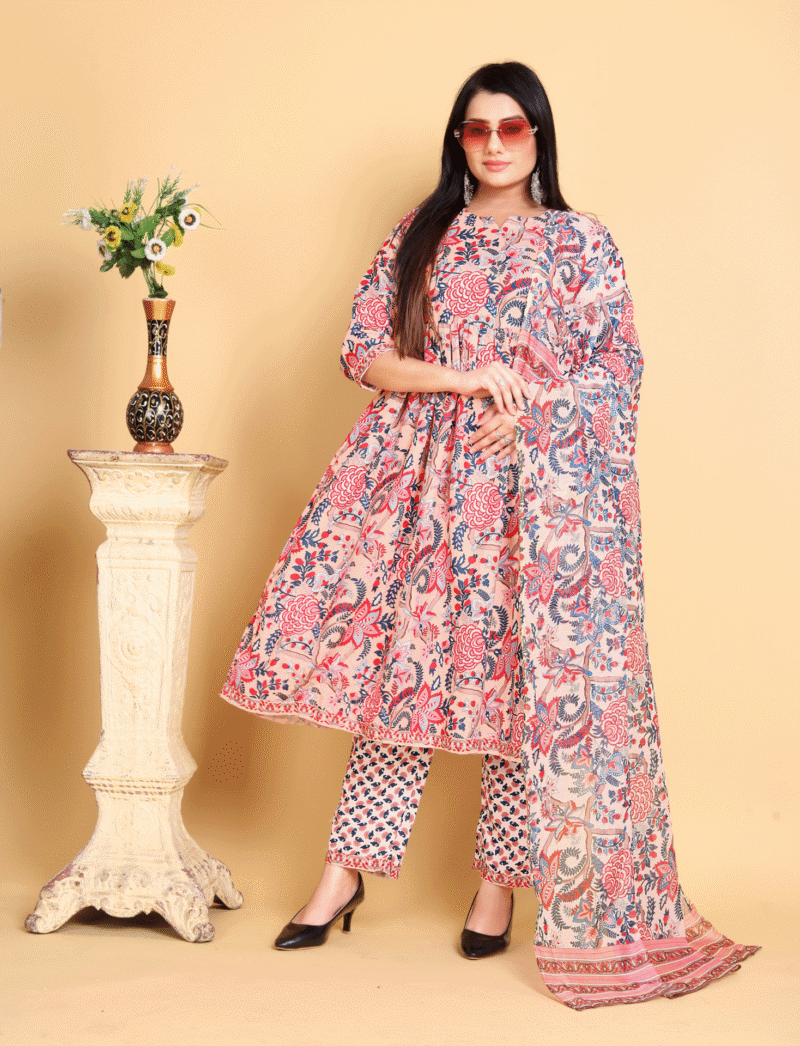 Cotton Printed Kurta Pant Set