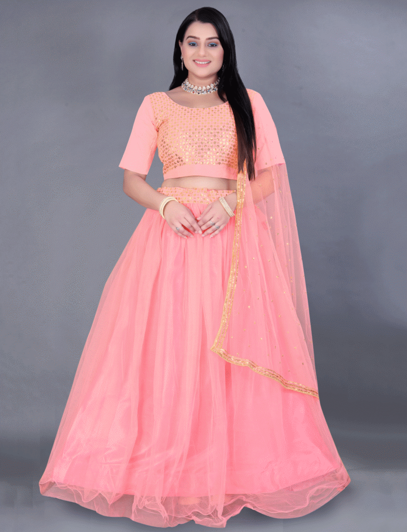 Peach Ethnic Lehenga Choli
