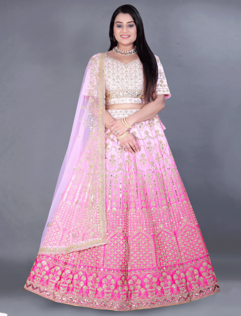 Pink Flared Lehenga Choli